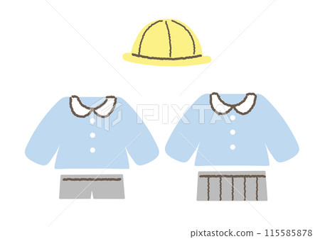 幼兒園和托兒所製服(罩衫)插圖 幼兒園和托兒所製服(罩衫)插圖 115585878