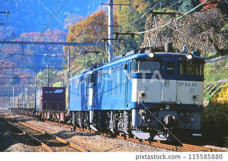 由EF64牽引的貨運列車在中央本線運行 由EF64牽引的貨運列車在中央本線運行 115585880