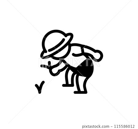 Simple rice planting illustration 115586012