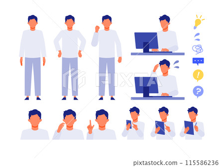 Casual man problem solving illustration problem solving 115586236