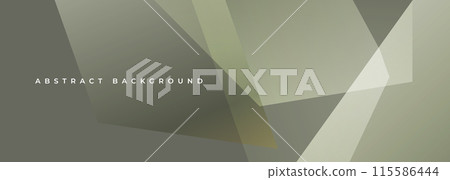Khaki colored vector corporate presentation background. Modern geometric olive color wide banner with abstract shapes 115586444