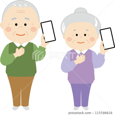 Senior with smartphone 115586628