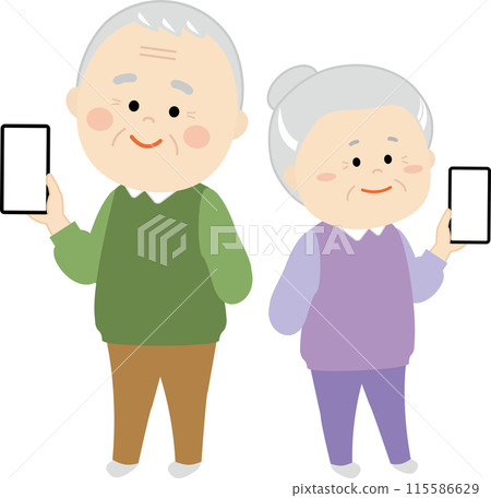 Senior with smartphone 115586629