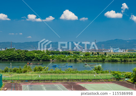 淀川裡收集砂石的船 115586998