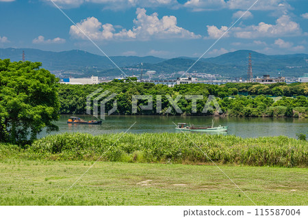 淀川裡收集砂石的船 115587004