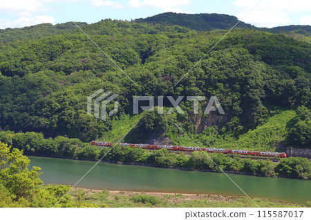 鮮綠的高橋川博備線特急八雲（273系列車：岡山⇔出雲市） 115587017