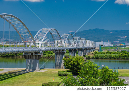 Aqueduct bridge spanning the Yodo River Aqueduct bridge spanning the Yodo River 115587027