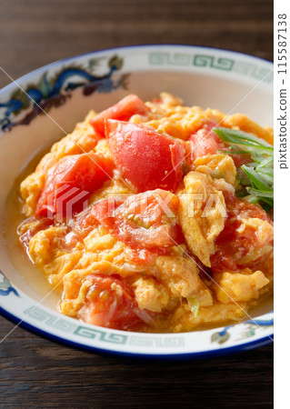Chinese stir-fried tomato and egg 115587138