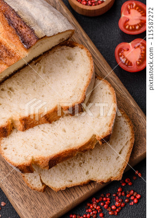 A loaf of brown bread with grains of cereals A loaf of brown bread with grains of cereals 115587272
