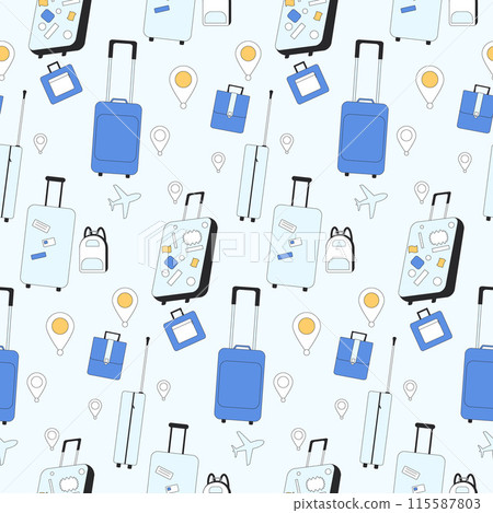 Luggage seamless pattern. Luggage seamless pattern. 115587803