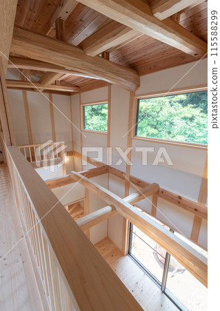 Detached house made from natural materials 115588299