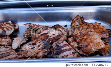 Fresh meat freshly grilled. Panorama. Fresh meat freshly grilled. Panorama. 115588717