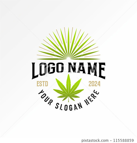 Logo design graphic concept creative premium abstract vector stock emblem badge classic weed cannabis marijuana leaf. Related to medicine brewery herb 115588859