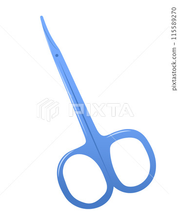 Manicure scissors for manicure. Vector illustration isolated on white background. Beauty and Nail design concept. Element for print, banner, card, brochure, logo. 115589270