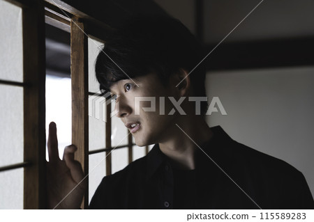 A man on stakeout A man on stakeout 115589283