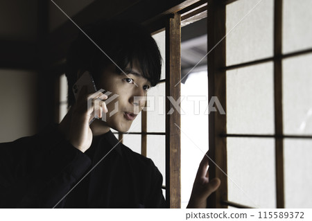 A man on stakeout A man on stakeout 115589372