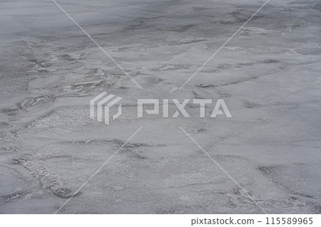Ice of lake in Goczalkowice town at Silesian district in Poland 115589965