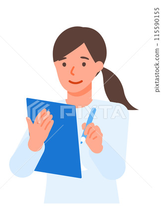 Casual woman problem solving illustration handwritten 115590155