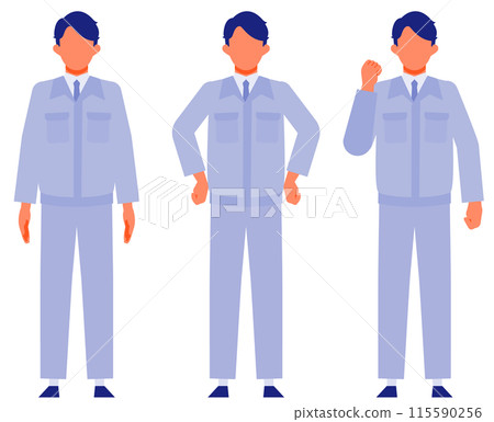 穿著工作服的男人解決問題的插圖 穿著工作服的男人解決問題的插圖 115590256