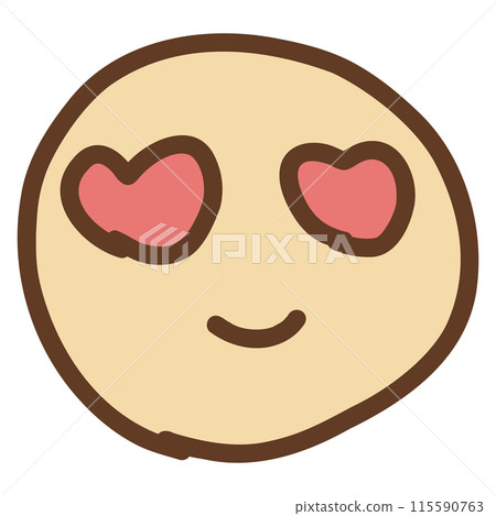 Hand-drawn heart-shaped eyes expression 115590763