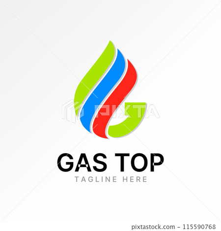 Logo design graphic concept creative premium abstract vector stock initial letter G font gas flame fire fuel oil. Related monogram typography branding 115590768