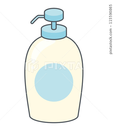 Shampoo bottle and baby lotion illustration Shampoo bottle and baby lotion illustration 115590865