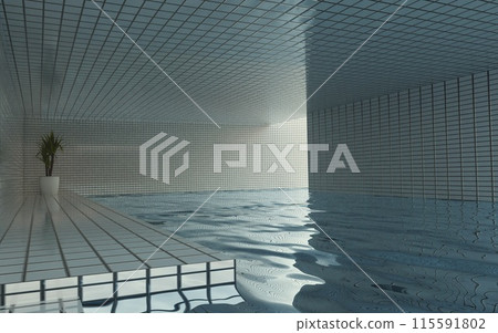 A large pool with plants 115591802