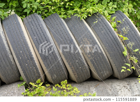 old abandoned tires 115591889