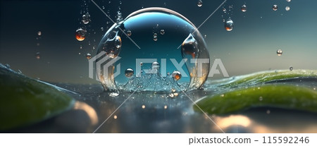 The world of water and round drops 115592246