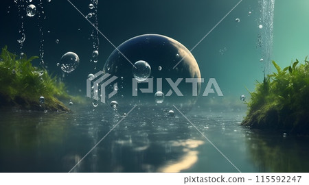 The world of water and round drops 115592247