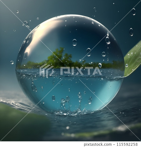 The water is round and beautiful 115592258