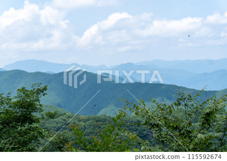 從Bonoori山到蒙特內哥羅、岩竹石山、曾嶽山的山路景色。 從Bonoori山到蒙特內哥羅、岩竹石山、曾嶽山的山路景色。 115592674