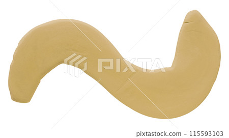 Plasticine is a light brown brush isolated on a white background. 115593103