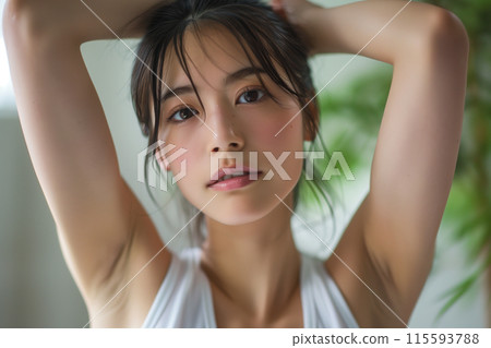 Gravure style female portrait 115593788