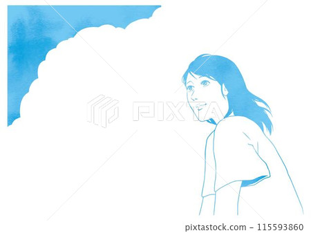 藍天、白雲和女人 115593860