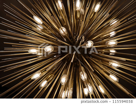 Background of radiating light lamps with starburst effect., Background of radiating light lamps with starburst effect., 115594038