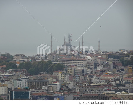 View of the old city of Istanbul from Galata Tower, Türkiye, Galata Kulesi, Istanbul 115594153