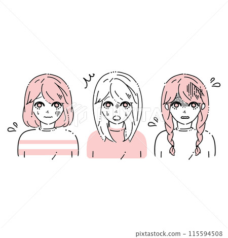 Illustration set of a frustrated woman 115594508