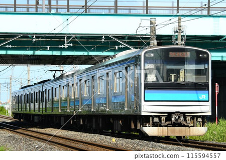 205 series 3100 series train heading towards Aoba-dori on the Senseki Line 205 series 3100 series train heading towards Aoba-dori on the Senseki Line 115594557