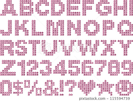 Rhinestones, letters, pink 115594739