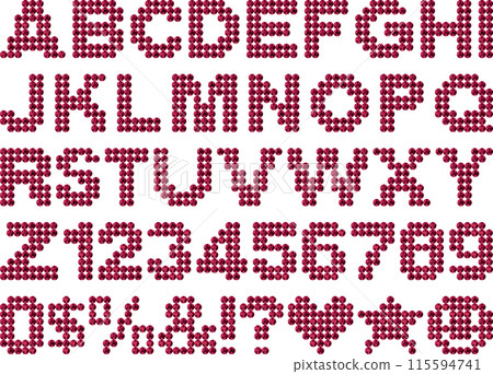 Rhinestones, letters, wine red 115594741
