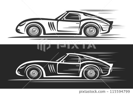 Vector logo for Vintage Sport Car Vector logo for Vintage Sport Car 115594799