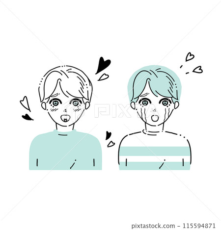 Illustration set of a rejoicing man 115594871