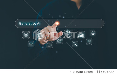Concept of artificial intelligence (AI) and futuristic digital technology Concept of artificial intelligence (AI) and futuristic digital technology 115595882