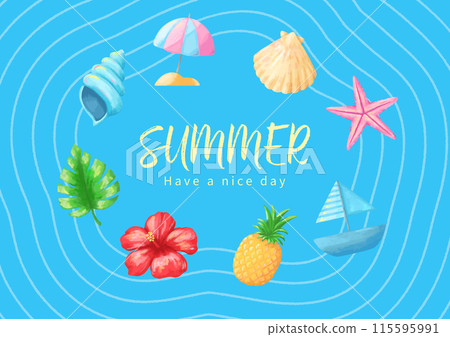 Summer image elements Vector illustration material Summer illustration 115595991
