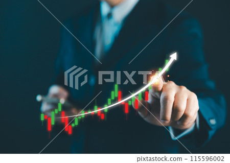 Stock market trading with AI Artificial Intelligence technology concept, Digital technology strategy 115596002