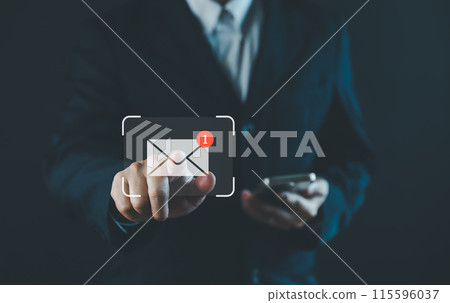 New email notification concept for business communication and digital marketing 115596037