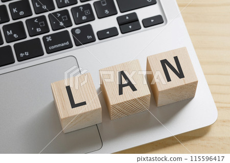 上面寫著 LAN 的積木 上面寫著 LAN 的積木 115596417