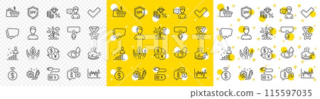 Outline Fish dish, Contactless payment and Info line icons pack for web with Sale bags, Headshot, Currency exchange line icon. Fair trade, Spf protection, Stock analysis pictogram icon. Vector 115597035