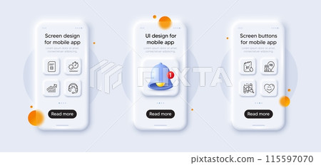 Search map, Smile chat and Consulting line icons pack. 3d phone mockups with bell alert. Glass smartphone screen. Diesel canister, Petrol station, Delete file web icon. Vector Search map, Smile chat and Consulting line icons pack. 3d phone mockups with bell alert. Glass smartphone screen. Diesel canister, Petrol station, Delete file web icon. Vector 115597070